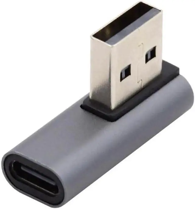 Alt view image 5 of 7 - USB-C Type C Female Low Profile 90 Degree Right Angled to USB 3.0 A Male Data Adapter for Laptop Desktop
