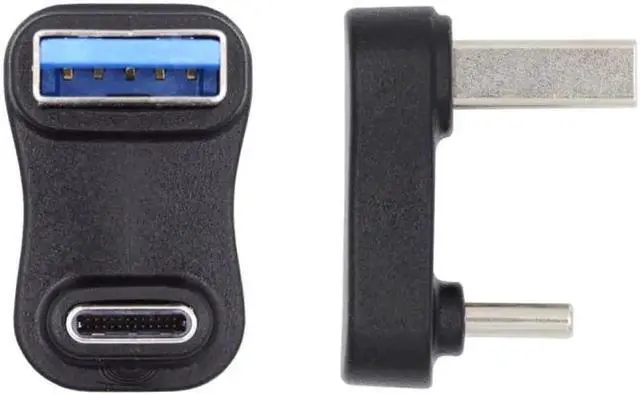 Alt view image 5 of 7 - USB3.0 Type A Male to USB 3.1 Type C Male Data 10Gbps Up Opposite U Shape Back Angled Charge Adapter 90 Degree for Laptop Phone