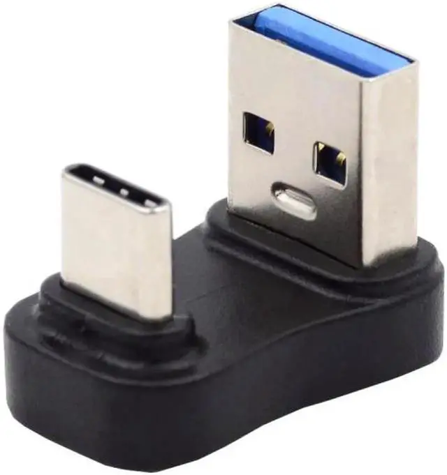 Main image of USB3.0 Type A Male to USB 3.1 Type C Male Data 10Gbps Up Opposite U Shape Back Angled Charge Adapter 90 Degree for Laptop Phone