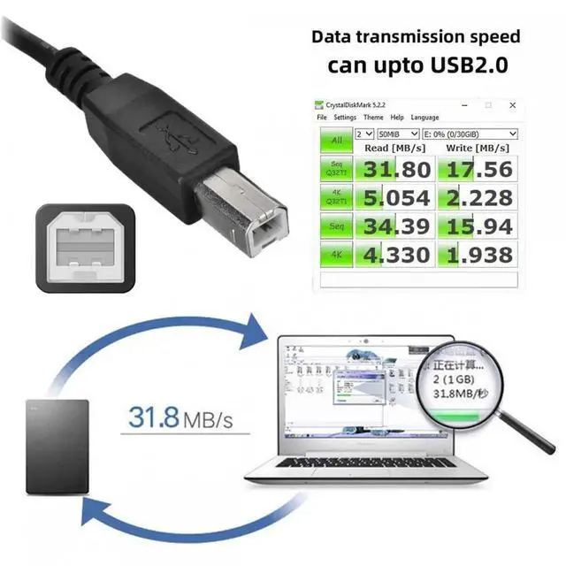 Alt view image 4 of 7 - Right Angled 90 Degree Micro USB OTG to Standard B Type Cable for Printer Scanner Disk Lectronic Musical Instrument Midi Keyboard (30cm)