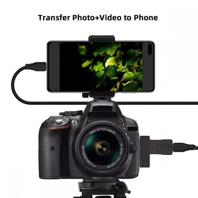 Alt view image 2 of 7 - Cable 3pcs/set USB-C Type-C Micro Mini USB Female to Camera Mini 8P Data Power Adapter for Coolpix UC-E6 UC-E16 UC-E17 DSC-W DMC-S EX-Z