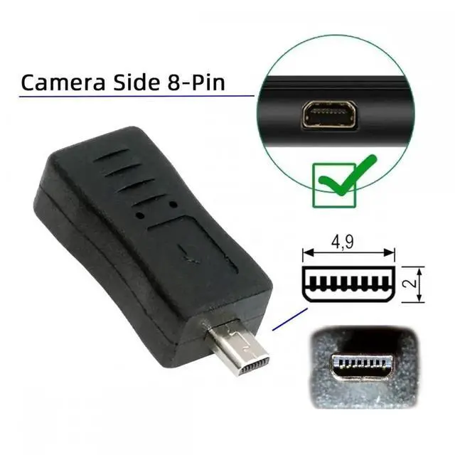 Alt view image 7 of 7 - Cable 3pcs/set USB-C Type-C Micro Mini USB Female to Camera Mini 8P Data Power Adapter for Coolpix UC-E6 UC-E16 UC-E17 DSC-W DMC-S EX-Z