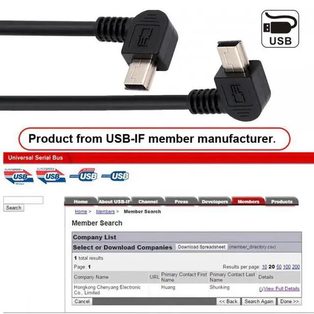 Alt view image 3 of 7 - Cable 2pcs/lot Left & Right Angled Mini USB B Type 5pin Male 90 Degree to USB 2.0 Male Power Data Cable 50cm