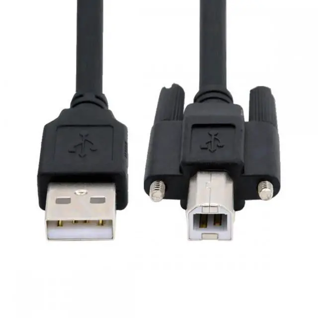 Alt view image 7 of 7 - USB 2.0 Type-A Male to Type-B Thumbscrew Standard Male Mount Panel Type for Industrial Camera Robot Scanner Disk