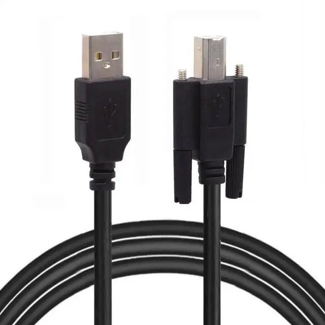 Main image of USB 2.0 Type-A Male to Type-B Thumbscrew Standard Male Mount Panel Type for Industrial Camera Robot Scanner Disk