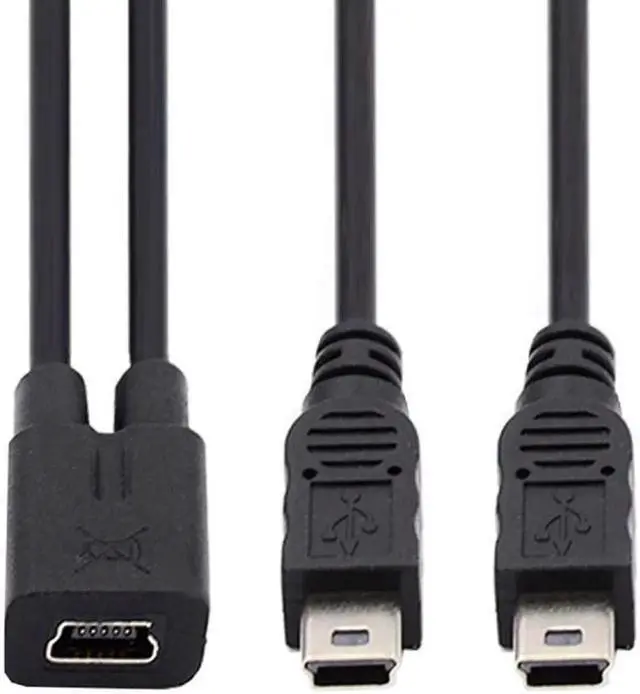 Alt view image 5 of 7 - Mini USB 2.0 Female DC 5V to Dual Mini USB 5Pin Male Splitter Extension Charge Cable