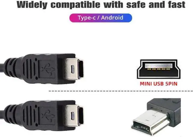 Alt view image 4 of 7 - Mini USB 2.0 Female DC 5V to Dual Mini USB 5Pin Male Splitter Extension Charge Cable