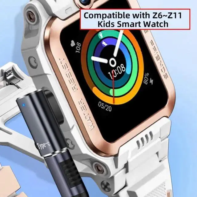 Alt view image 3 of 7 - 2pcs/lot Magnetic Smart Watch Charging Adapter Horizontal USB Type-C to 2-Pin Compatible with IMOO Z6 Z6S Z6Pro Z7 Z7A Z7S Z8 Z8A Z9 Z10 Z11