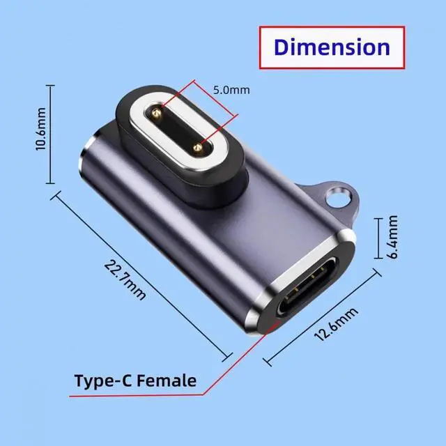 Alt view image 7 of 7 - 2pcs/lot Magnetic Smart Watch Charging Adapter Horizontal USB Type-C to 2-Pin Compatible with IMOO Z6 Z6S Z6Pro Z7 Z7A Z7S Z8 Z8A Z9 Z10 Z11