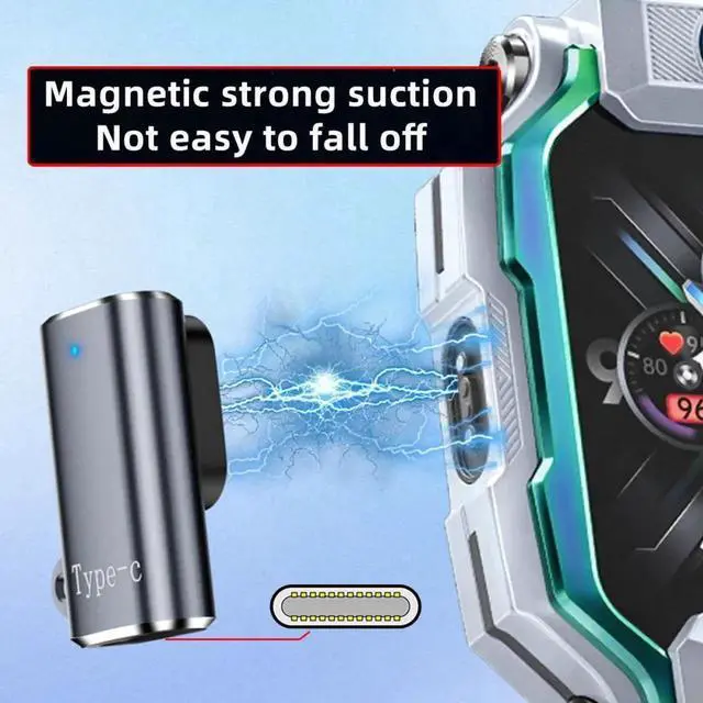 Alt view image 4 of 7 - 2pcs/lot Magnetic Smart Watch Charging Adapter Horizontal USB Type-C to 2-Pin Compatible with IMOO Z6 Z6S Z6Pro Z7 Z7A Z7S Z8 Z8A Z9 Z10 Z11