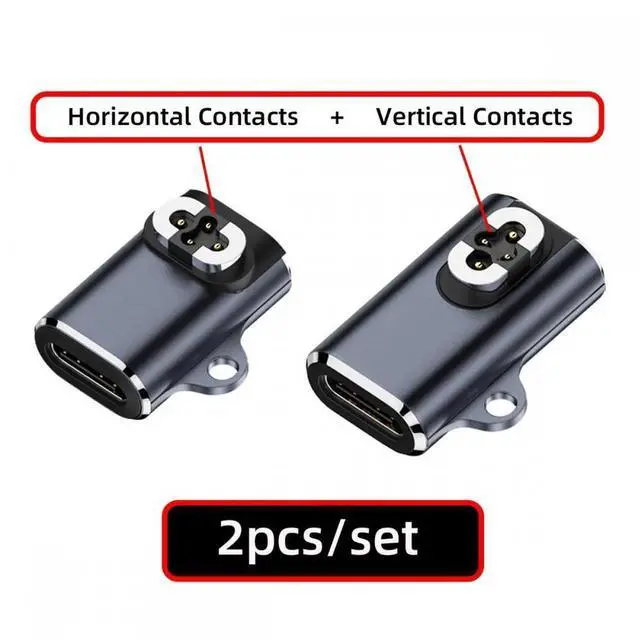 Alt view image 6 of 7 - 2pcs/lot Magnetic Charging Adapter USB Type-C to 4-Pin Horizontal Vertical Rhomboid Contacts Compatible with Bone Conduction Headphone S70