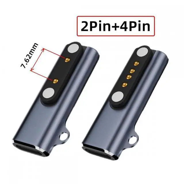 Alt view image 2 of 7 - 2pcs/lot Magnetic Smart Watch Charging Adapter USB Type-C to Pitch 7.62mm with 2-Pin 4-Pin Compatible with Bone Conduction Headphone