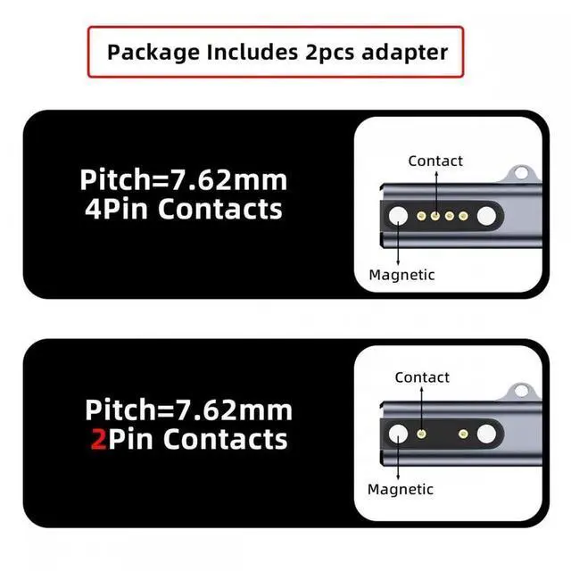 Alt view image 6 of 7 - 2pcs/lot Magnetic Smart Watch Charging Adapter USB Type-C to Pitch 7.62mm with 2-Pin 4-Pin Compatible with Bone Conduction Headphone