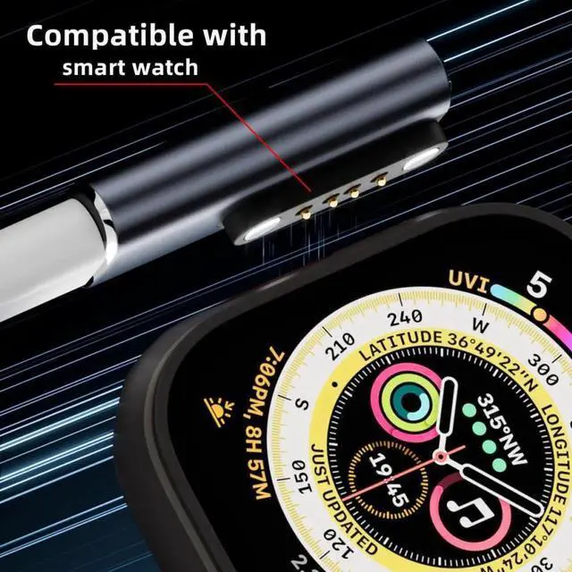 Alt view image 4 of 7 - 2pcs/lot Magnetic Smart Watch Charging Adapter USB Type-C to Pitch 7.62mm with 2-Pin 4-Pin Compatible with Bone Conduction Headphone