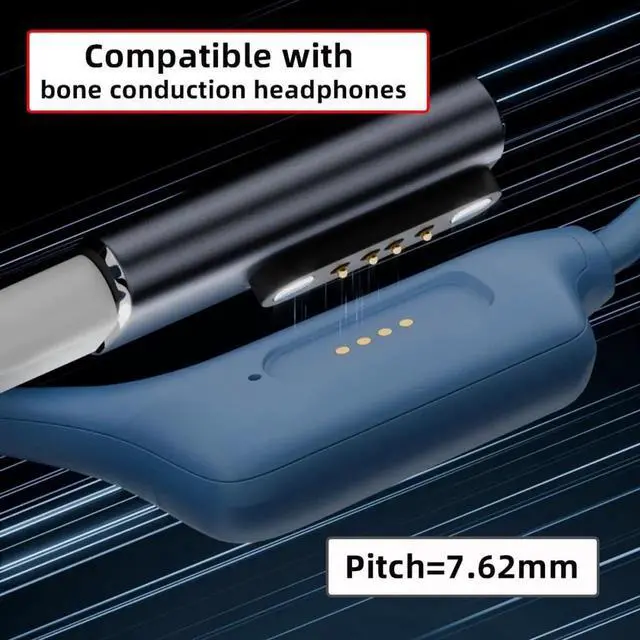 Alt view image 5 of 7 - 2pcs/lot Magnetic Smart Watch Charging Adapter USB Type-C to Pitch 7.62mm with 2-Pin 4-Pin Compatible with Bone Conduction Headphone