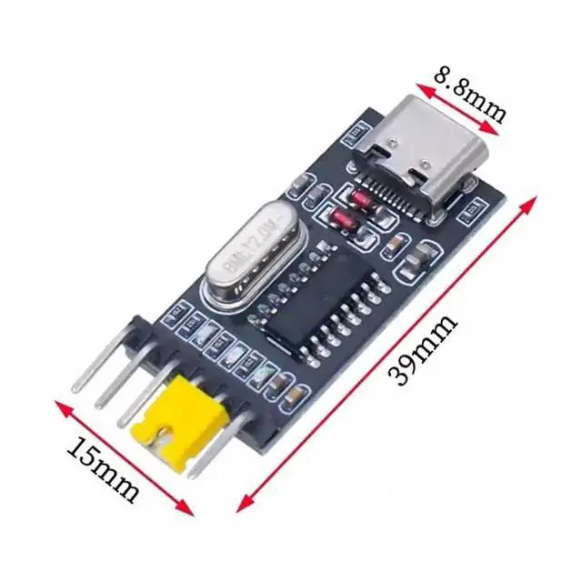Alt view image 5 of 7 - Cable USB-C Type-C Female To TTL Converter UART STC Module Serial Programmer CH340G CH340 3.3V 5V Adapter Replace PL-2303