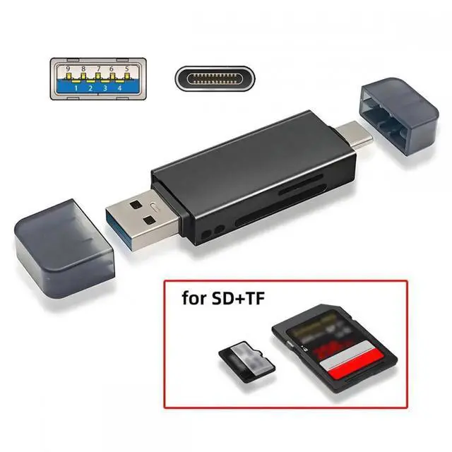 Alt view image 5 of 7 - Cable USB 3.0 & Type-C to TF T-Flash Card & SD Card Reader Writer for Camera & Laptop & Tablet & Mate Serial Phone
