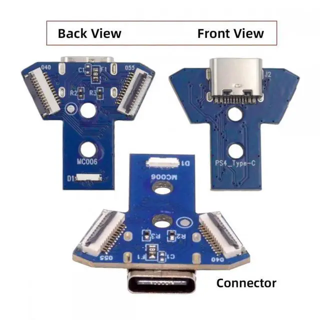 Alt view image 7 of 7 - Cable DIY Solder Type-C Female Socket Replace Micro-USB 5Pin for PS4 DualShock JDS-040 JDS-055 Repair Part Board Connector Module