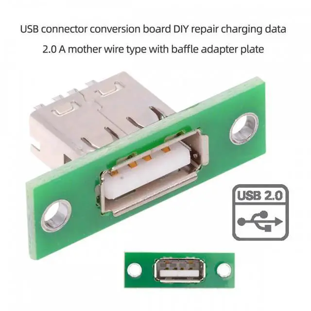Alt view image 6 of 6 - 5pcs/set DIY OEM USB Type-A Female Socket Connector with Panel Mount Solder Type
