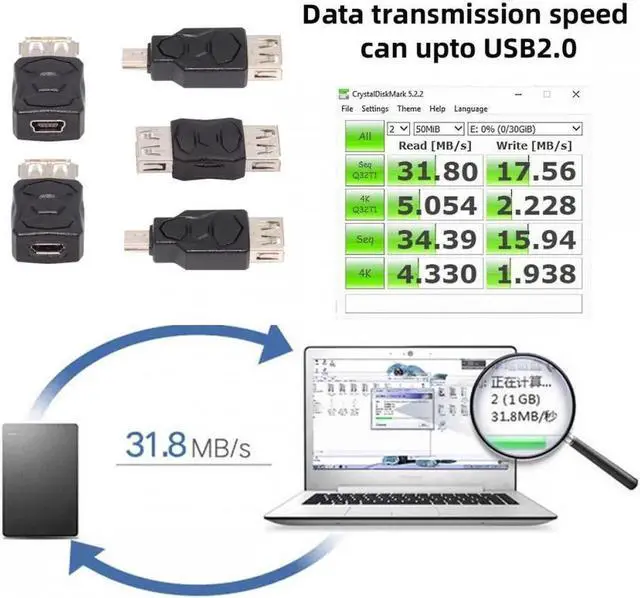 Alt view image 6 of 7 - 5pcs/lot Micro USB 2.0 OTG Mini USB 5Pin Type-A Male to Female Data Charge Adapter
