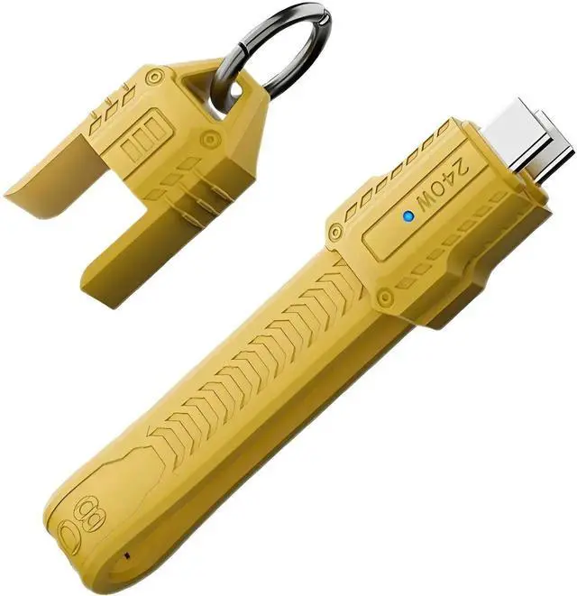 Main image of Cable USB5.0 80Gbps Flat Slim FPC Cable 240W 16K@30hz 8K 60Hz 5K Lanyard Strap Chain Compatible with 40Gbps USB4.0 Thunderbolt3/4/5 (Yellow Color)