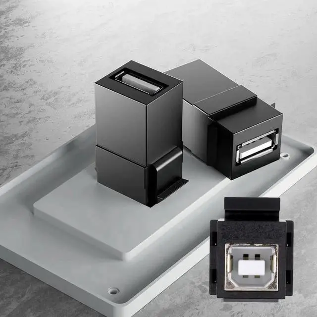 Alt view image 3 of 7 - USB2.0 A Female to Type-B Female Extension Keystone Jack Coupler Adapter for Wall Plate Panel USB Cable