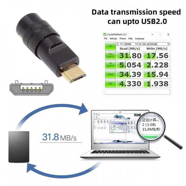 Alt view image 3 of 7 - Micro USB2.0 5Pin Male Plug Connector Solder Type with Aluminum Alloy Shell Black Customization for 4.0mm~6.0mm Cable