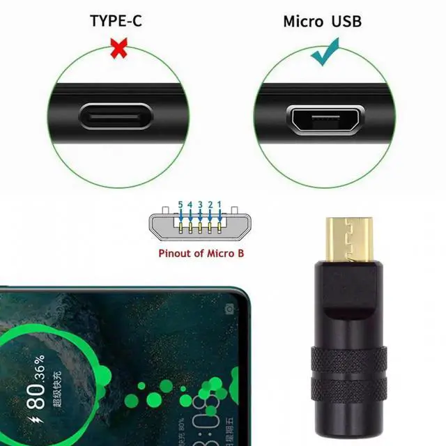 Alt view image 2 of 7 - Micro USB2.0 5Pin Male Plug Connector Solder Type with Aluminum Alloy Shell Black Customization for 4.0mm~6.0mm Cable
