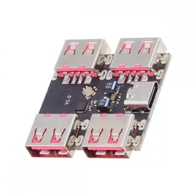 Main image of USB 2.0 1-to-4 Four Ports HUB PCBA PCs 4 Devices Type-C for Keyboard Mouse Scanner Printer