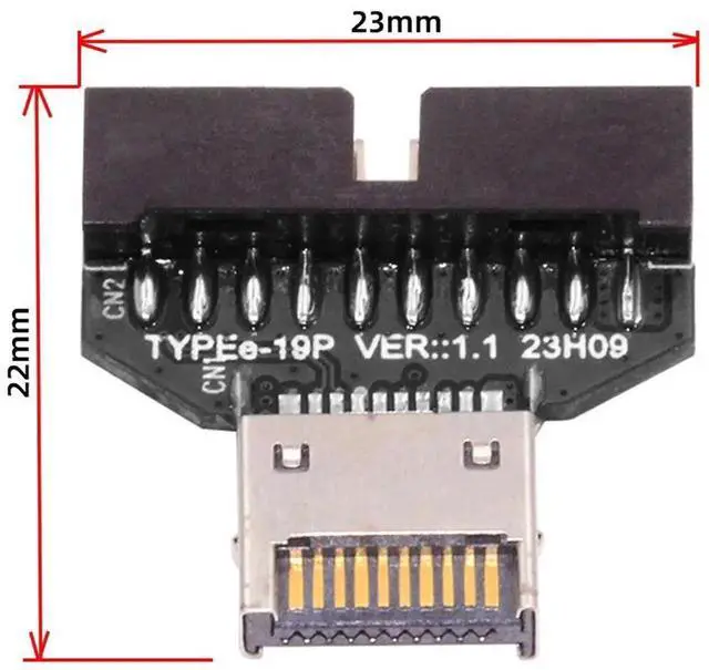 Alt view image 7 of 7 - Type-E IDC Socket USB 3.1 Front Panel Header to USB 3.0 20Pin Header Extension Adapter for Desktop Motherboard