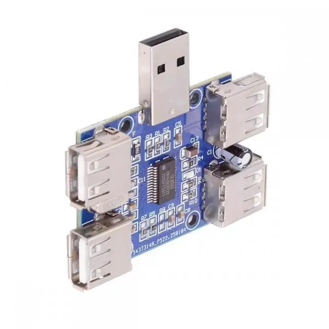Main image of USB 2.0 1-to-4 Four Ports HUB PCBA PCs 4 Devices Type-A Adapter for Keyboard Mouse Scanner Printer