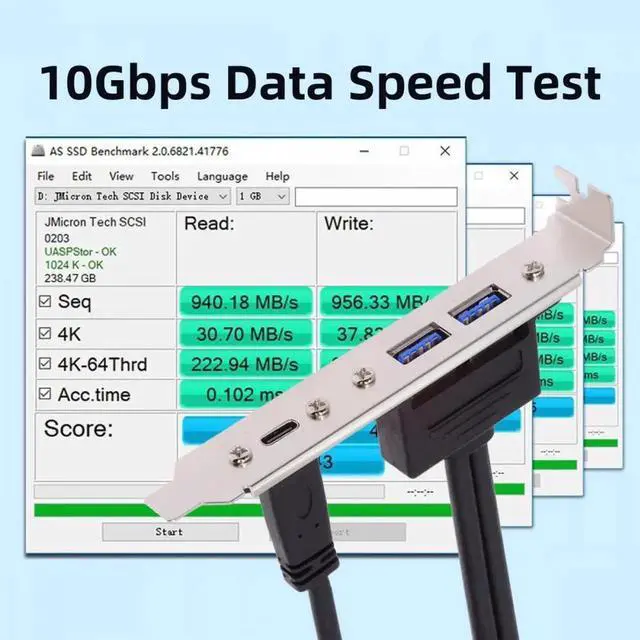 Alt view image 6 of 7 - 10Gbps USB3.0 Motherboard 19/20Pin & Type-E to USB-C Type-C & USB 3.0 Dual Ports Female PCI-E Back Panel 5Gbps Cable