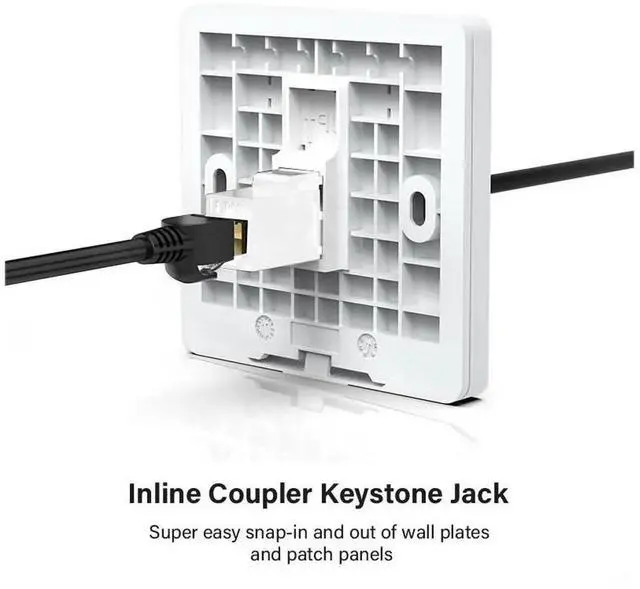 Alt view image 2 of 7 - 10-Gigabit UTP CAT7 Keystone Coupler RJ45 Female to Female Shield 8P8C UTP STP Keystone Inline Coupler