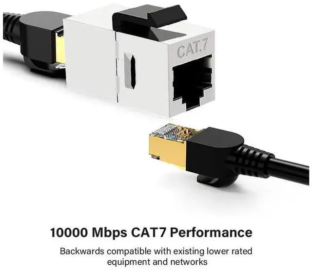 Alt view image 3 of 7 - 10-Gigabit UTP CAT7 Keystone Coupler RJ45 Female to Female Shield 8P8C UTP STP Keystone Inline Coupler