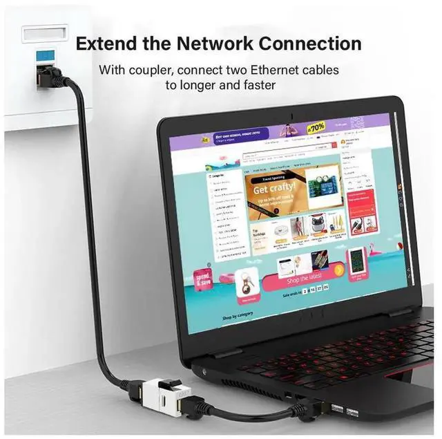 Alt view image 4 of 7 - 10-Gigabit UTP CAT7 Keystone Coupler RJ45 Female to Female Shield 8P8C UTP STP Keystone Inline Coupler