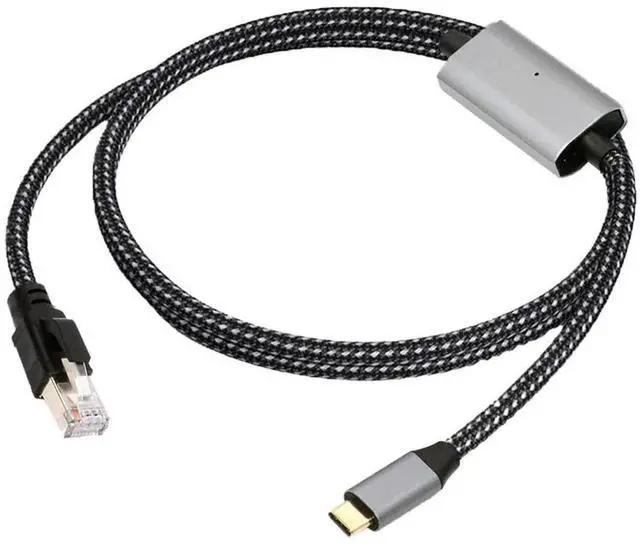 Main image of USB-C to Ethernet Cable USB Type-C to RJ45 Male Cord Directly Connected 1000Mbps Gigabit LAN Network Compatible with Thunderbolt3