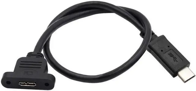 Main image of Type-C USB 3.0 USB-C Male to Micro 3.0 Type-B Female Screw Mount Type Extension Cable 5Gbps