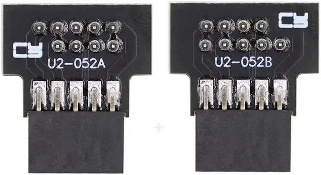 Alt view image 5 of 7 - 1set Down & Up Angled USB 2.0 10Pin 9Pin Header Male to Female Extension Adapter 90 Degree for Motherboard