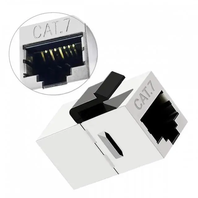 Alt view image 3 of 7 - 10-Gigabit UTP CAT7 Keystone Coupler RJ45 Female to Female Shield 8P8C UTP STP Keystone Inline Coupler