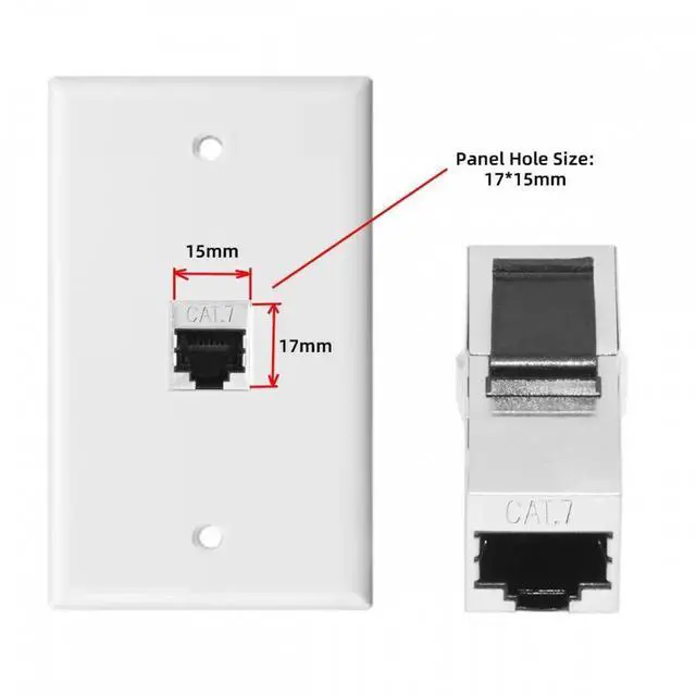 Alt view image 7 of 7 - 10-Gigabit UTP CAT7 Keystone Coupler RJ45 Female to Female Shield 8P8C UTP STP Keystone Inline Coupler
