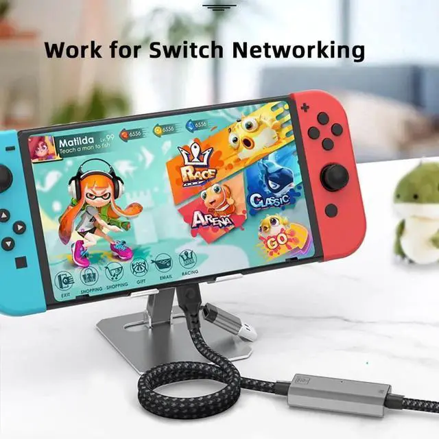 Alt view image 7 of 7 - Combo USB Type-A & Type-C USB-C to Ethernet Cable URJ45 Male Cord Directly Connected 1000Mbps Gigabit LAN Network