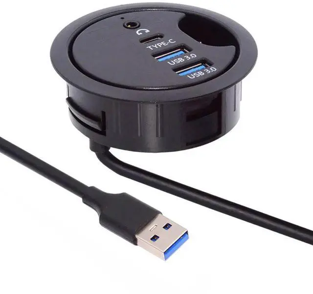 Main image of USB 3.0 Hub SD TF USB-C 2 Port USB 60mm Desk Grommet Splitter Dock Station Micro-SD Card Reader for Desktop PC