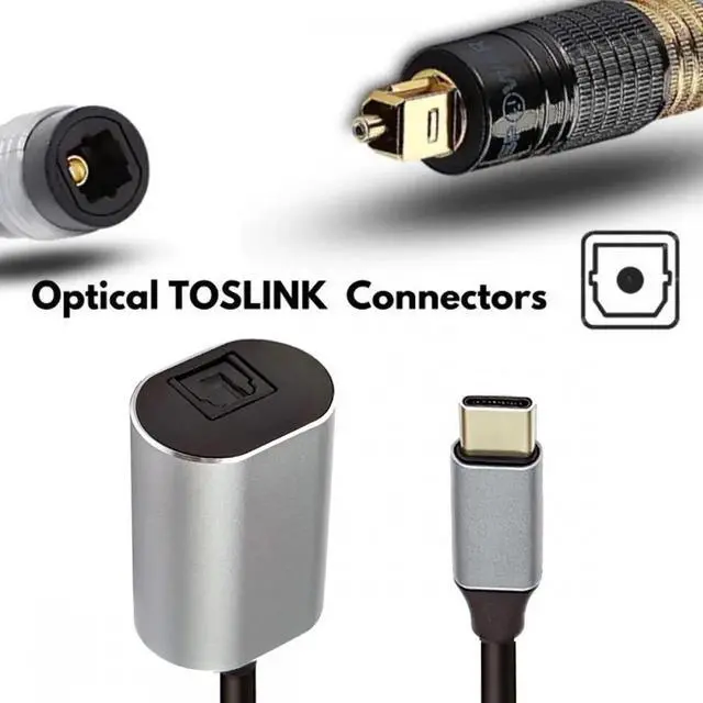 Alt view image 2 of 7 - Type-C to SPDIF Toslink Optical Audio Jack Opt USB-C Male to Digital Optical Fiber Optic Sound Interface Female Adapter Wire for Laptop Desktop