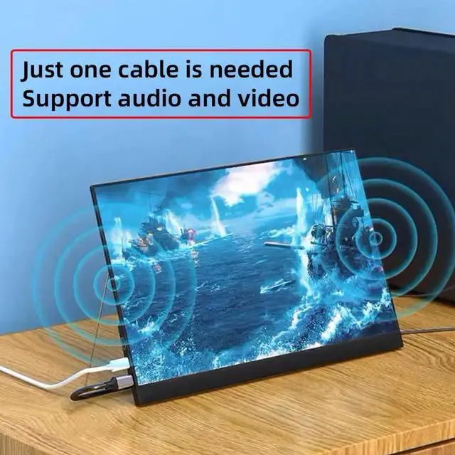 Alt view image 7 of 7 - Cable Reversed HDMI 4K Source to Type C USB-C Touch Screen Displays Male HDTV Cable for Laptop Monitor 2.0m