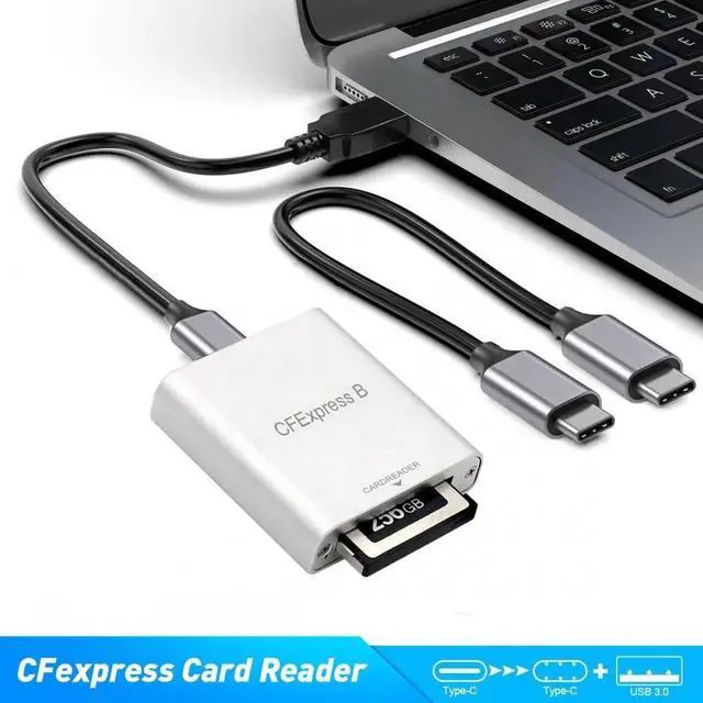 Alt view image 7 of 7 - USB3.1 Type-C USB3.0 Type-A to CF Express Extension Card Reader CFE Type-B Support R5 Z6 Z7 CFB Memory Card