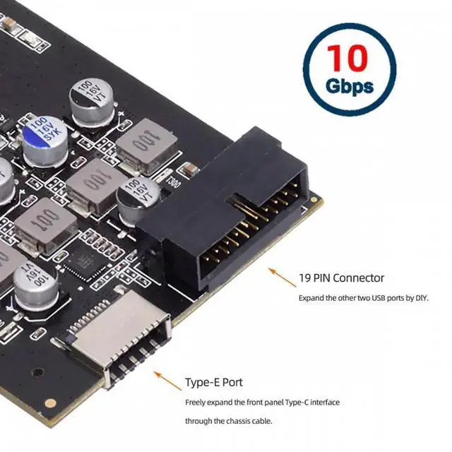 Alt view image 6 of 7 - 10Gbps Type-E USB 3.1 Front Panel Socket & USB3.0 19Pin/20Pin & Dual Type-C USB-C to PCI-E Express Card Adapter ASM3142 VL822