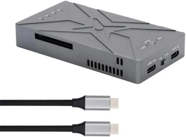 Main image of Dual NVME M.2 NGFF M-Key to USB-C Type-C Raid0 Raid1 JBOD Big Enclosure 20Gbps with Fan Raid0 Hyper Adapter