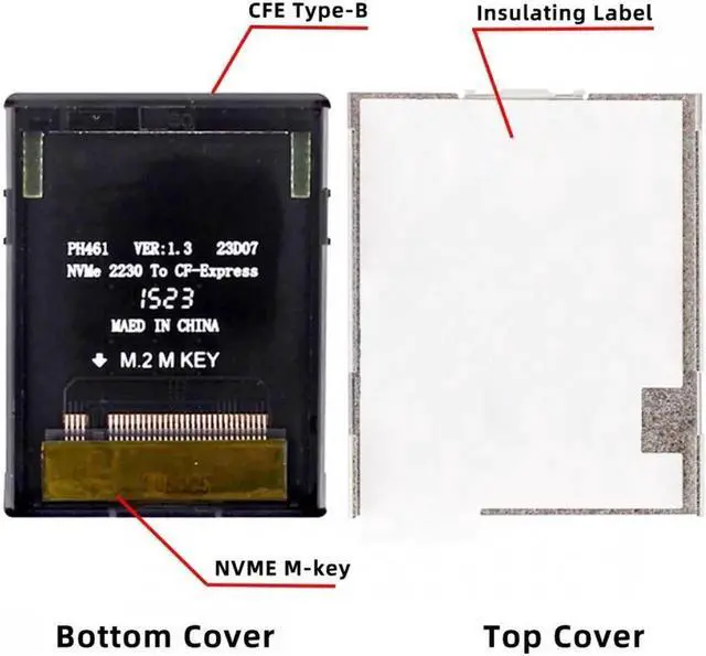 Alt view image 6 of 7 - CFexpress Type-B to NVME 2230 Memory Card Kit Case CFE CFB NGFF M-key Adapter Compatible with XS Camera 8K RAW PCIe Expansion