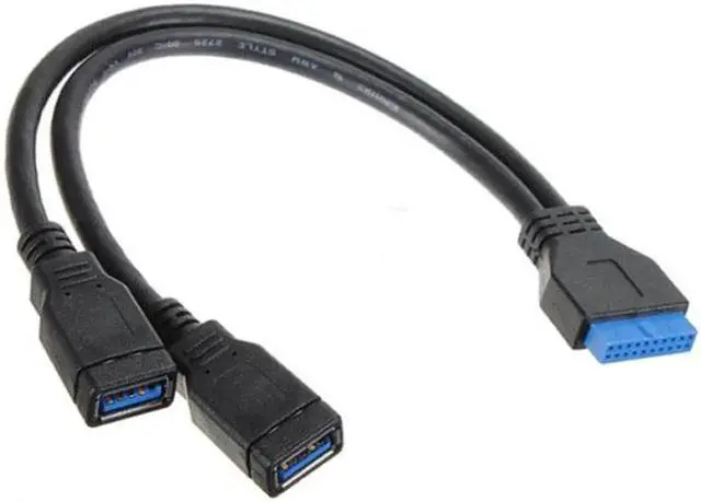 Alt view image 5 of 5 - U3-042 2 ports USB 3.0 Female to Motherboard 20pin Header cable for front panel 20cm