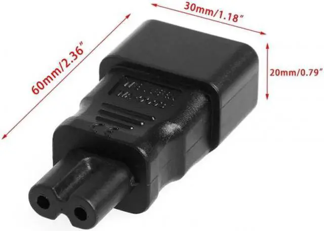Alt view image 6 of 7 - PW-035 Standard Molded IEC 320 C14 Socket to IEC C7 Plug AC Power Adapter Set UL Approved